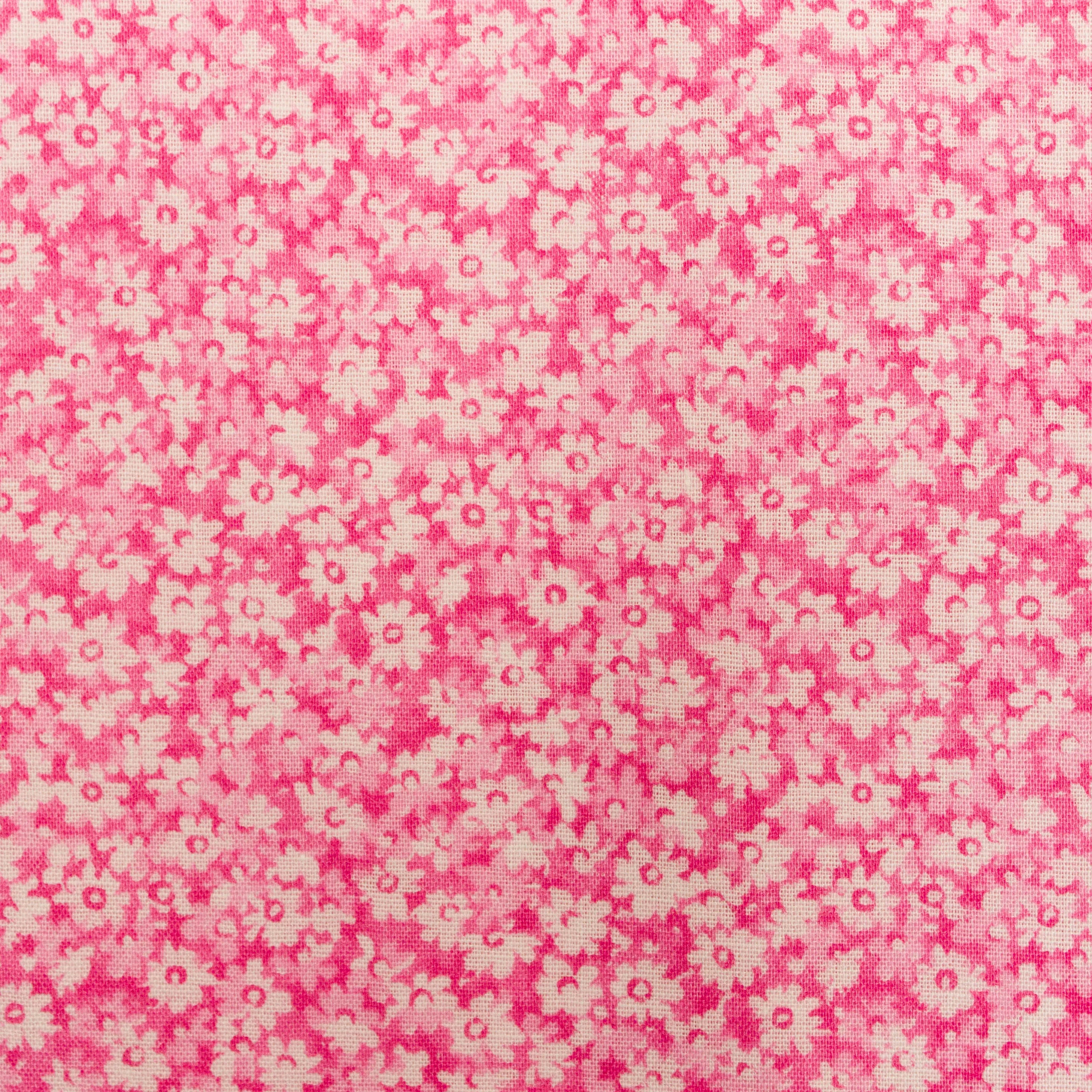 katoen roos met roze en witte bloemen